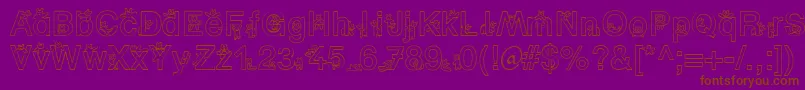 SpBearDb-Schriftart – Braune Schriften auf violettem Hintergrund