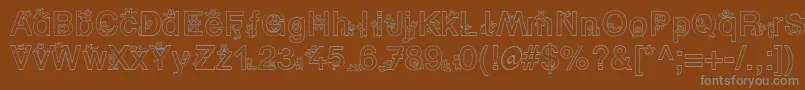 SpBearDb-fontti – harmaat kirjasimet ruskealla taustalla