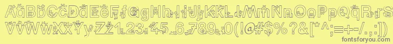 SpBearDb Font – Gray Fonts on Yellow Background