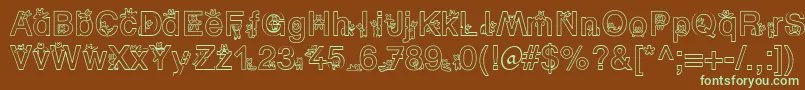 SpBearDb Font – Green Fonts on Brown Background