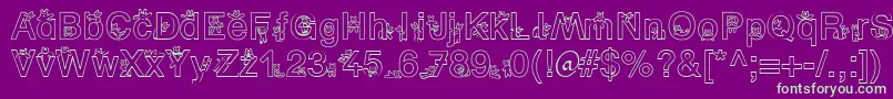 SpBearDb Font – Green Fonts on Purple Background