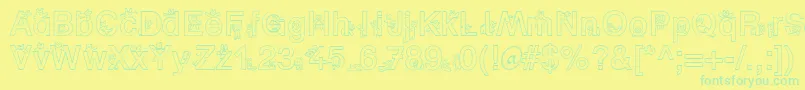 SpBearDb Font – Green Fonts on Yellow Background