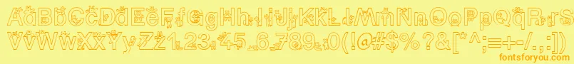 SpBearDb Font – Orange Fonts on Yellow Background
