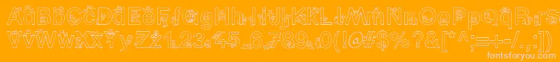SpBearDb-fontti – vaaleanpunaiset fontit oranssilla taustalla