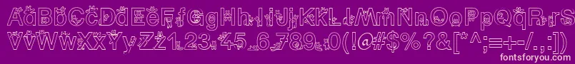 SpBearDb Font – Pink Fonts on Purple Background