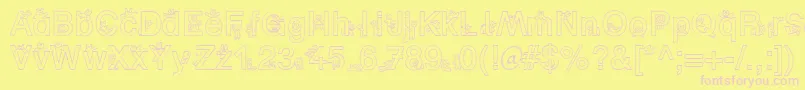 SpBearDb Font – Pink Fonts on Yellow Background