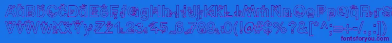 SpBearDb Font – Purple Fonts on Blue Background