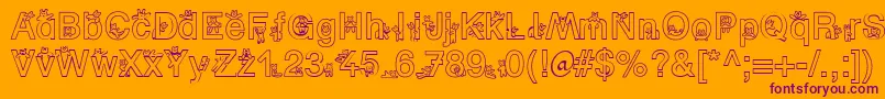 SpBearDb Font – Purple Fonts on Orange Background