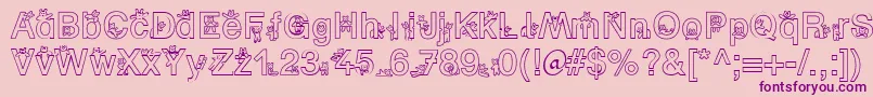 SpBearDb Font – Purple Fonts on Pink Background