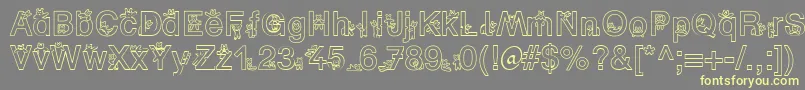 SpBearDb Font – Yellow Fonts on Gray Background