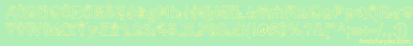 SpBearDb Font – Yellow Fonts on Green Background