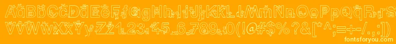 SpBearDb Font – Yellow Fonts on Orange Background