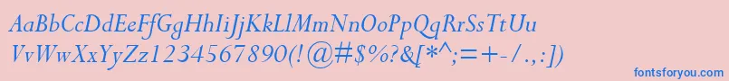 CompleatSsiItalic Font – Blue Fonts on Pink Background