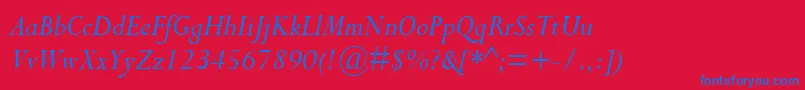CompleatSsiItalic-fontti – siniset fontit punaisella taustalla