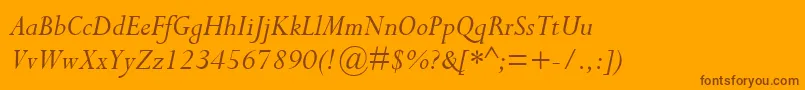 フォントCompleatSsiItalic – オレンジの背景に茶色のフォント