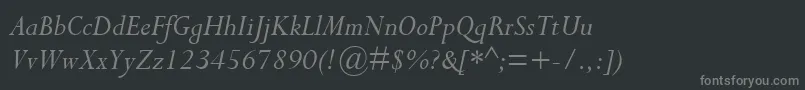 フォントCompleatSsiItalic – 黒い背景に灰色の文字