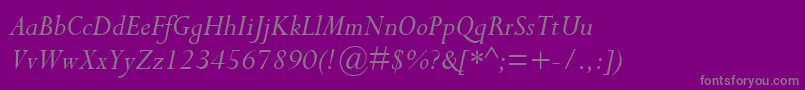 Czcionka CompleatSsiItalic – szare czcionki na fioletowym tle