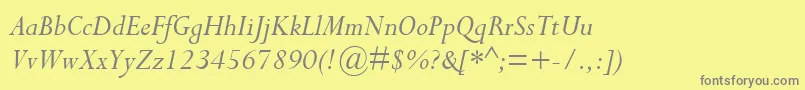 フォントCompleatSsiItalic – 黄色の背景に灰色の文字