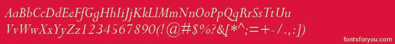 Czcionka CompleatSsiItalic – zielone czcionki na czerwonym tle