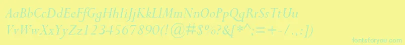 CompleatSsiItalic Font – Green Fonts on Yellow Background