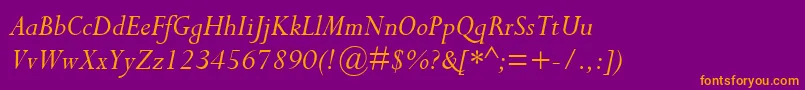 Шрифт CompleatSsiItalic – оранжевые шрифты на фиолетовом фоне