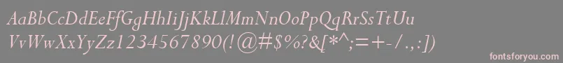 フォントCompleatSsiItalic – 灰色の背景にピンクのフォント