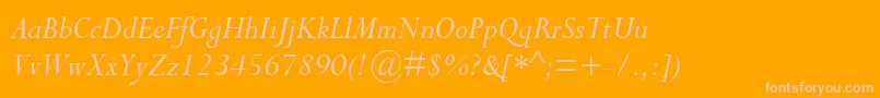 CompleatSsiItalic Font – Pink Fonts on Orange Background