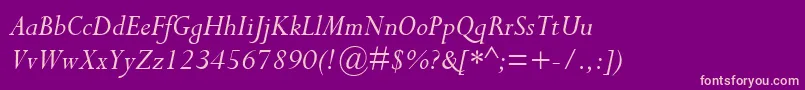Шрифт CompleatSsiItalic – розовые шрифты на фиолетовом фоне