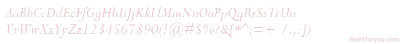 CompleatSsiItalic-Schriftart – Rosa Schriften auf weißem Hintergrund