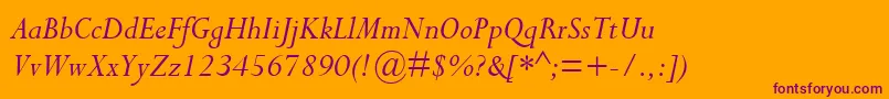 フォントCompleatSsiItalic – オレンジの背景に紫のフォント