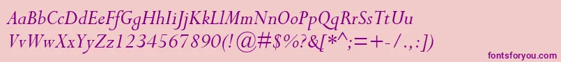CompleatSsiItalic-Schriftart – Violette Schriften auf rosa Hintergrund