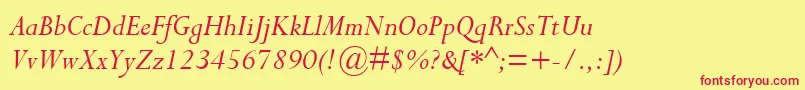 Шрифт CompleatSsiItalic – красные шрифты на жёлтом фоне