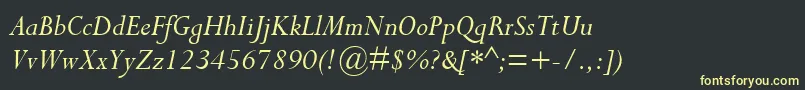Шрифт CompleatSsiItalic – жёлтые шрифты на чёрном фоне