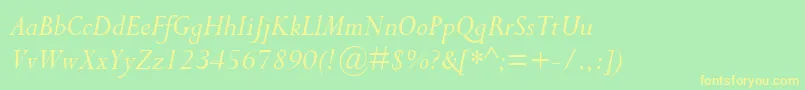 fuente CompleatSsiItalic – Fuentes Amarillas Sobre Fondo Verde