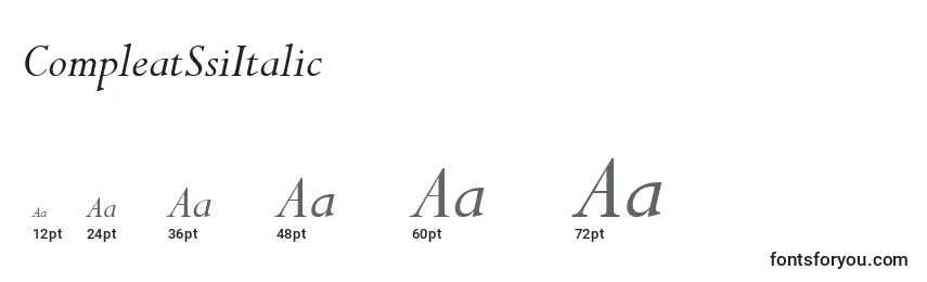 Размеры шрифта CompleatSsiItalic