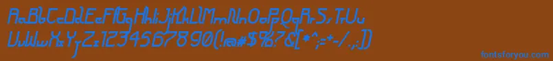 FuturexArthurBoldItalic Font – Blue Fonts on Brown Background