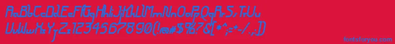 FuturexArthurBoldItalic Font – Blue Fonts on Red Background