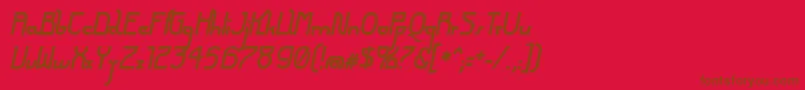 Lisätietoja FuturexArthurBoldItalic-fontista FuturexArthurBoldItalic-fontti – ruskeat fontit punaisella taustalla