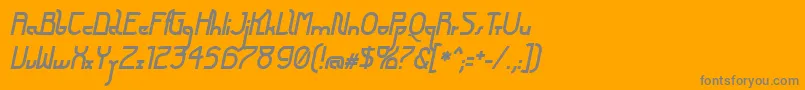 Weitere Informationen zur FuturexArthurBoldItalic-Schriftart FuturexArthurBoldItalic-Schriftart – Graue Schriften auf orangefarbenem Hintergrund