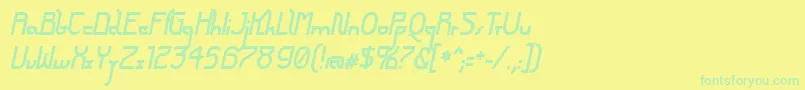 Czcionka FuturexArthurBoldItalic – zielone czcionki na żółtym tle