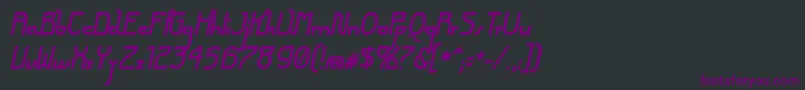 FuturexArthurBoldItalic-Schriftart – Violette Schriften auf schwarzem Hintergrund