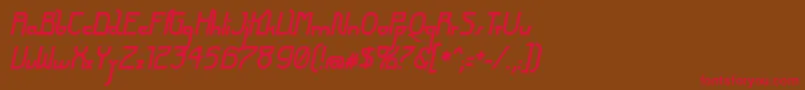 FuturexArthurBoldItalic Font – Red Fonts on Brown Background