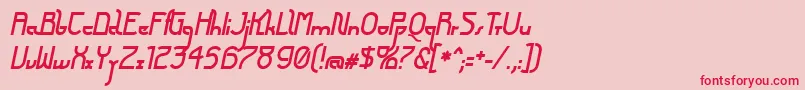 FuturexArthurBoldItalic Font – Red Fonts on Pink Background