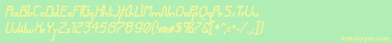 FuturexArthurBoldItalic Font – Yellow Fonts on Green Background