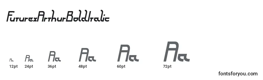 FuturexArthurBoldItalic Font Sizes