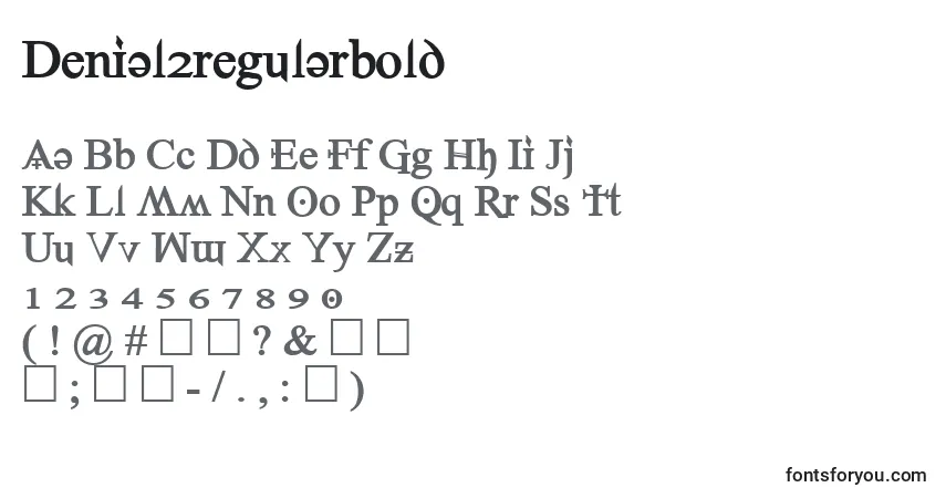 Denial2regularbold-fontti – aakkoset, numerot, erikoismerkit