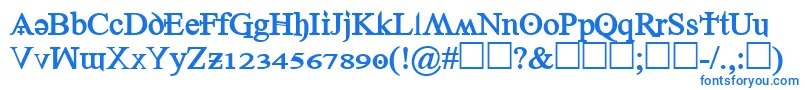 Czcionka Denial2regularbold – niebieskie czcionki