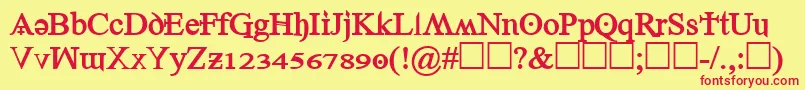 Denial2regularbold Font – Red Fonts on Yellow Background