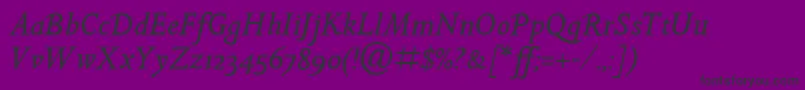 フォントGoldenCockerelItcItalic – 紫の背景に黒い文字