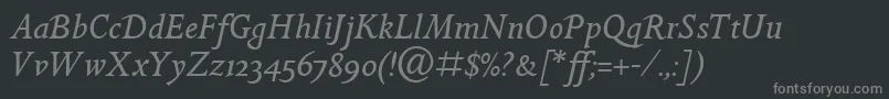 GoldenCockerelItcItalic Font – Gray Fonts on Black Background